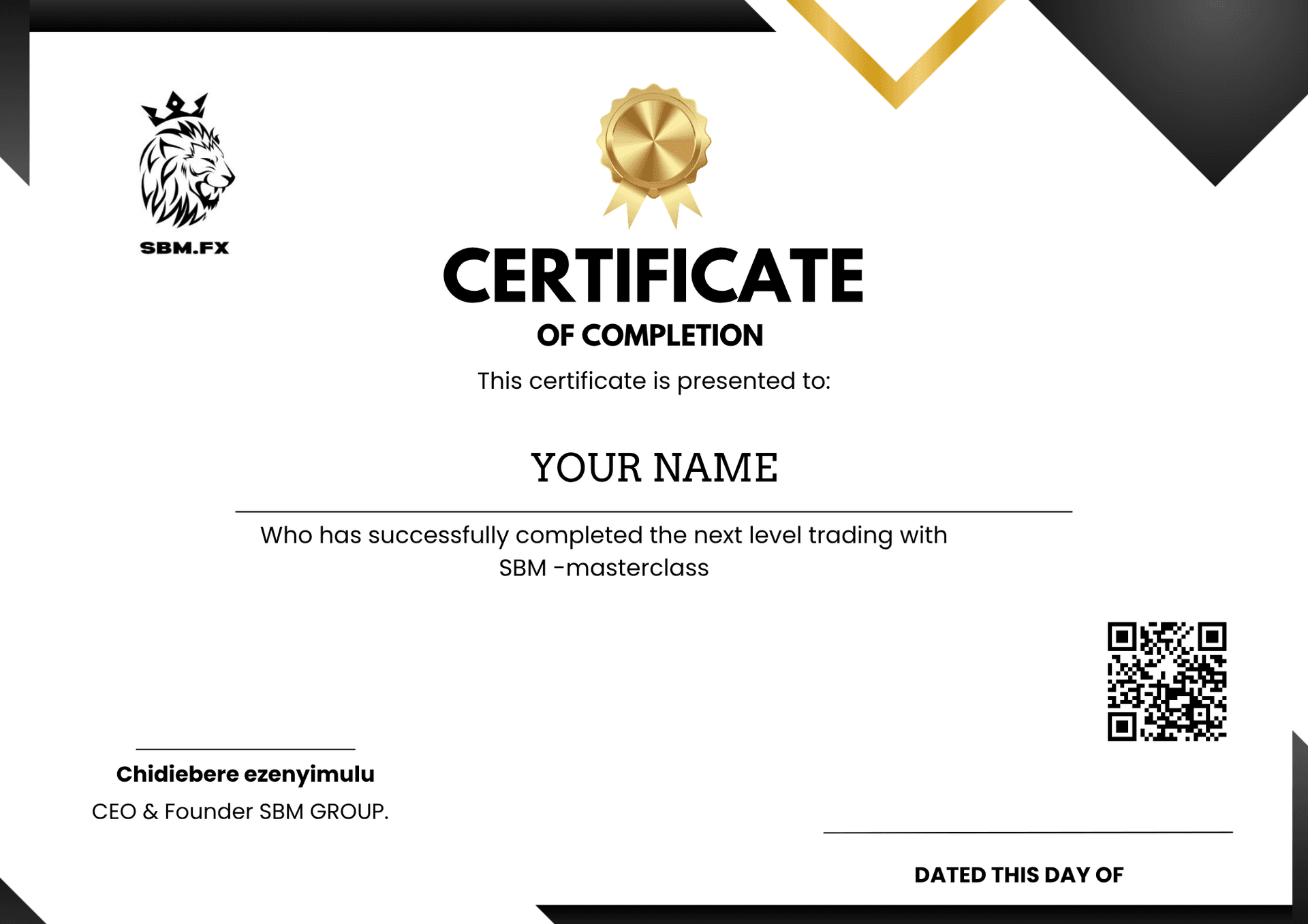 SBM Forex Academy Certificate
